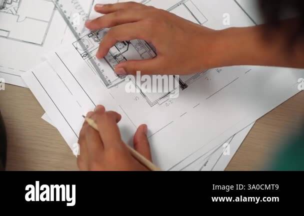 Video of clever architect or smart engineer using measurement tool and ...