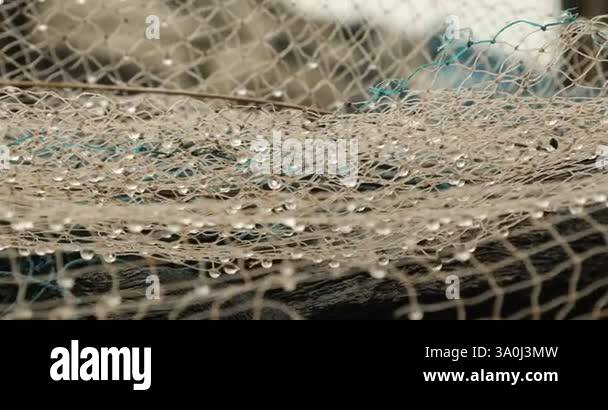 Damaged Fishing Net macro shot Stock Video Footage - Alamy