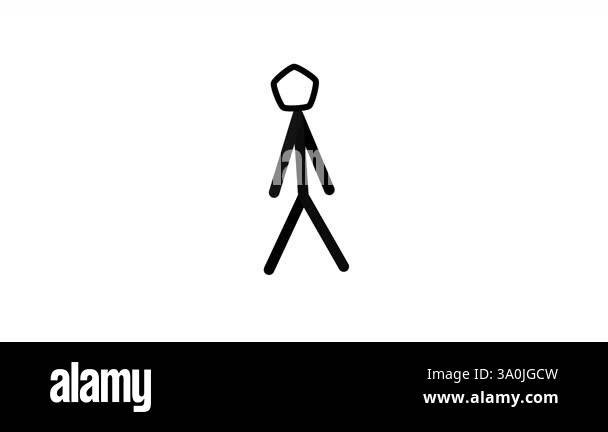 A transparent background loading animation with a simple stick figure ...
