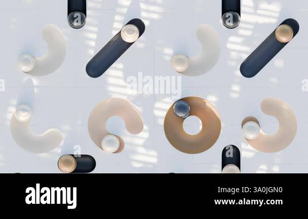 Geometric balls path 3D animation loop Stock Video Footage - Alamy