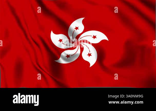 Hong Kong Waving Flag, Hong Kong Flag, Flag of Hong Kong Waving ...