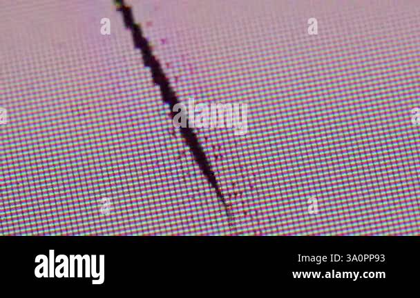Digital noise. LCD cracked. Black contrast damage on grainy light glass ...