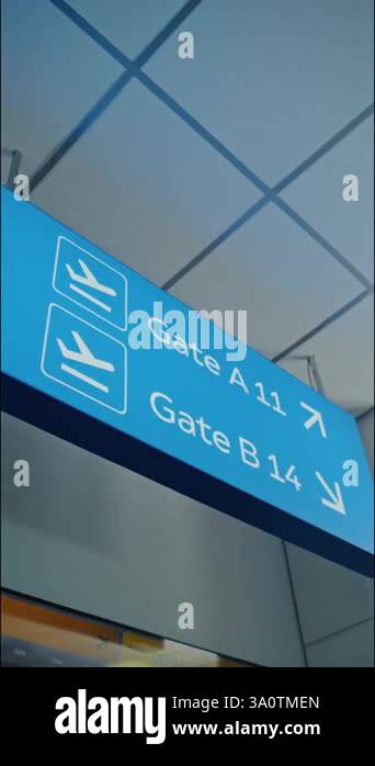 International Airport Terminal: Illuminated LED Navigation Sign ...