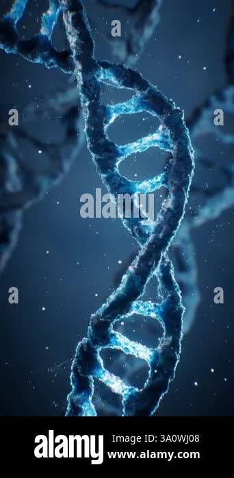 Biological DNA structure with bioengineering concept, 3d rendering ...