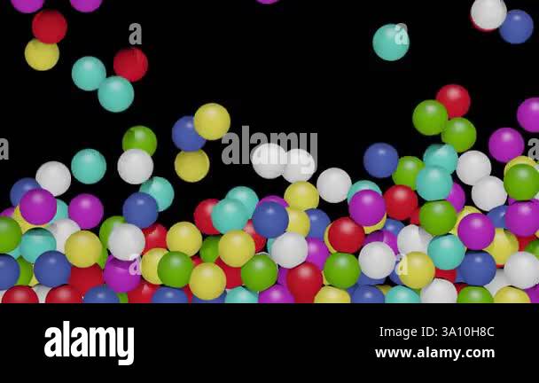 Colorful background from color render spheres falls. Render with matte ...