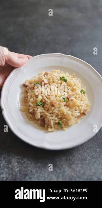 Rice with ham meat main course delicious fresh delicious gourmet food ...