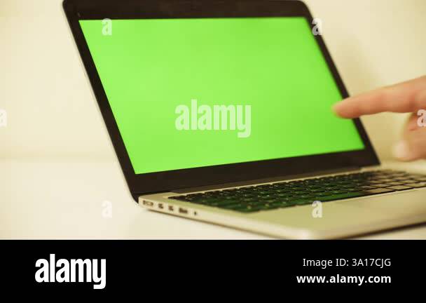Recorded laptop,notebook green screen,laptop,notebook, hand,keyboard ...
