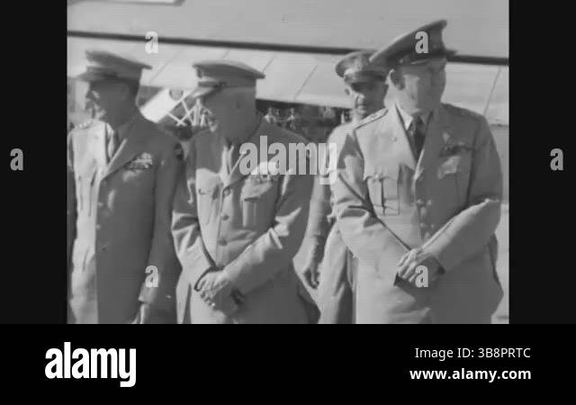 Secretary Ww2 USA - 1945 - Secretary of War Henry L Stimson boards plane during WW2 ...