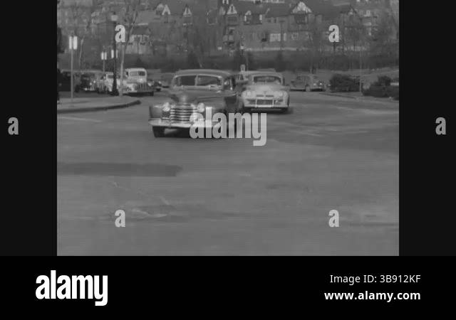 UNITED STATES - 1940s - Cars such as the Chevrolet Master 85 sedan ...