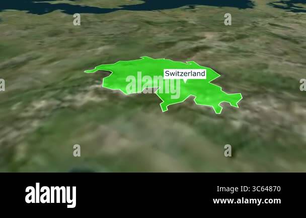 Switzerland map animation with - Switzerland Map Animation With Highlighted Color 3d Switzerland Map Of Switzerland Switzerland Maps Zooming From Top Space View World Map Zoom In To Switzerland 3c64870