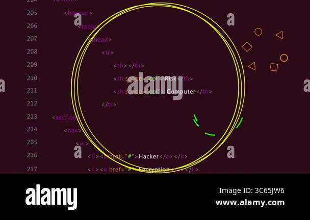 Yellow circle overlay animation on dark background using HTML and CSS ... image.