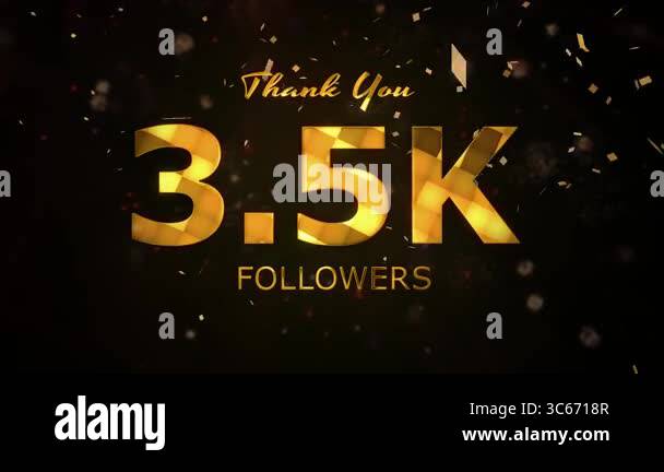 3.5K Followers celebration animation, 3500 followers thank you video ...