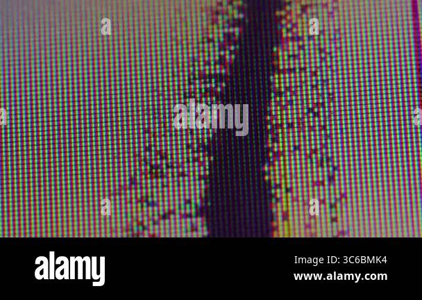 Analog static. Screen crack. Illuminated black broken glass display ...