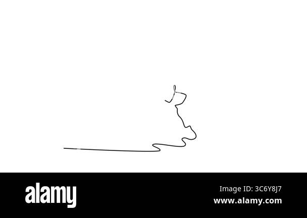 Self drawing animation of single line draw two competitive energetic ...