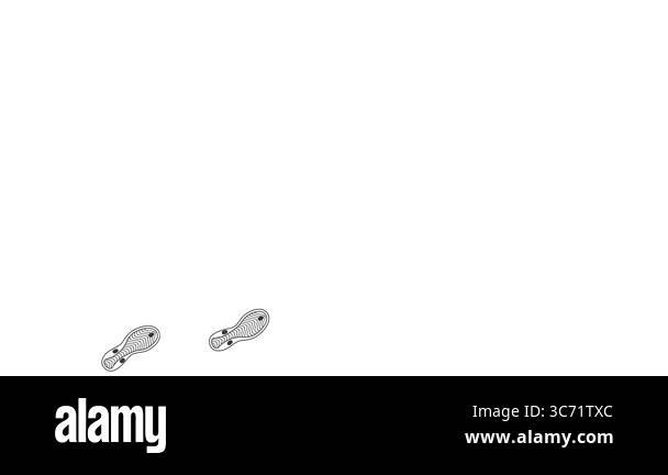Human footprint animation. Leaving shoes prints on the floor from left ...
