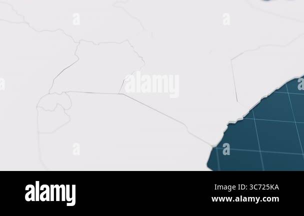 Highlight with blue of Kenya 3d - Highlight With Blue Of Kenya 3d Map With Pointer Pin Surrounded With Other Countries In White Political Map With Borders Animation 3d Render 3c725ka 