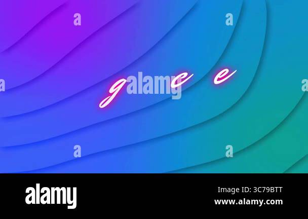 Animation of high score text in bold white over vibrant blue and purple ...