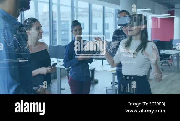 In modern office, animation of data analytics with virtual reality ...