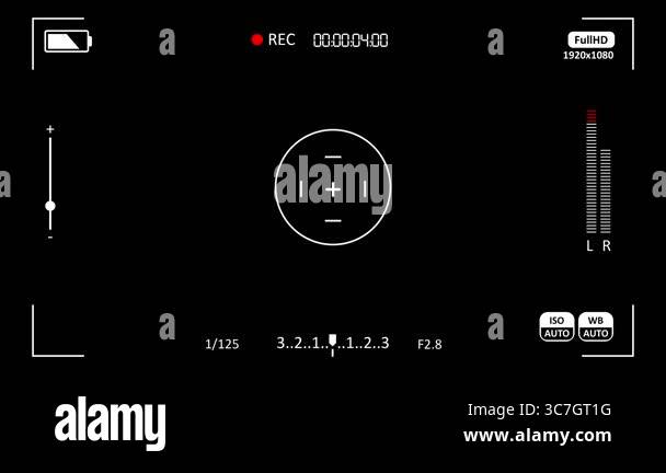 Camera recording screen overlay. Timecode and blinking recording ...