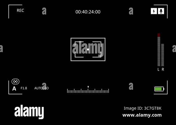 Camera recording screen overlay. Timecode and blinking recording ...