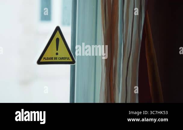 Caution sign warning window Stock Videos & Footage - HD and 4K Video ...