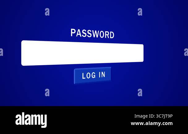 Password input form animation with login button on vibrant blue ...