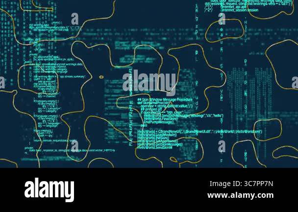 Animation of digital map with contour - Animation Of Digital Map With Contour Lines And Scattered Code Elements Topography Cartography Technology Landscape Data Mapping 3c7pp7n