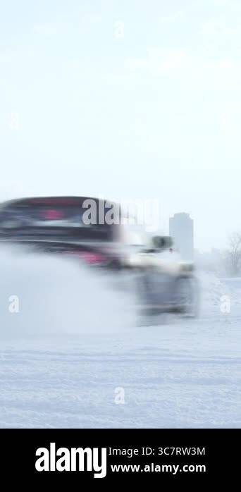 Sliding on an ice line Snow drifting - Sliding On An Ice Line Snow Drifting Sport Car Racing On Snow Race Track In Winter Driving A Race Car On A Snowy Road 3c7rw3m car in snow