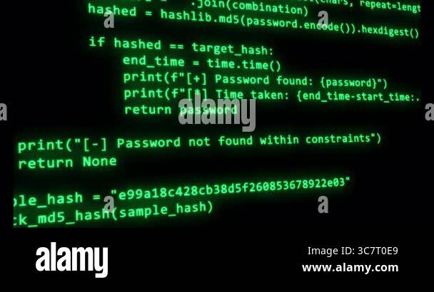 Python source code, Software hack concept, Program source code ...