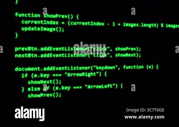 Programming source code green text, Java code of web page. Software ...
