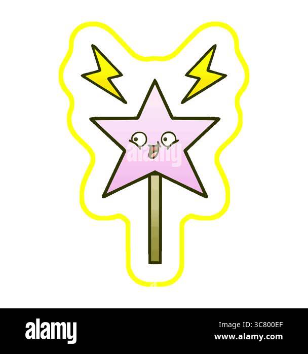 A simple looping animated gradient shaded cartoon of a magic wand Stock ...