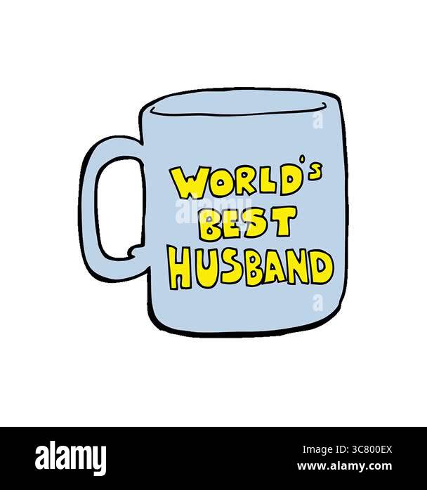 A simple looping animated worlds best husband mug Stock Video Footage ...