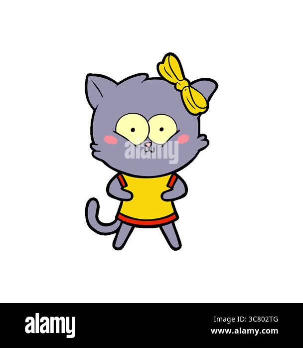 A simple looping animated cartoon cat Stock Video Footage - Alamy