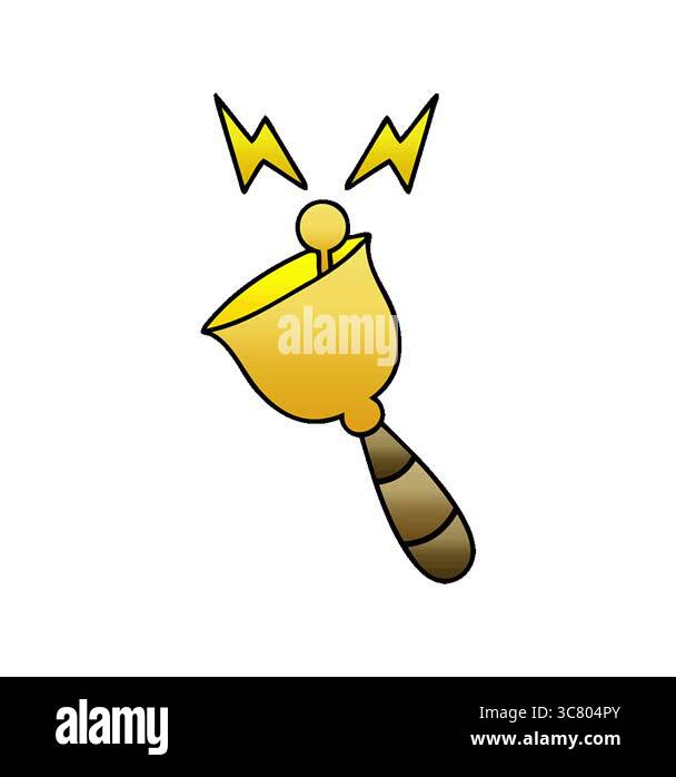 A simple looping animated gradient shaded cartoon of a ringing hand ...