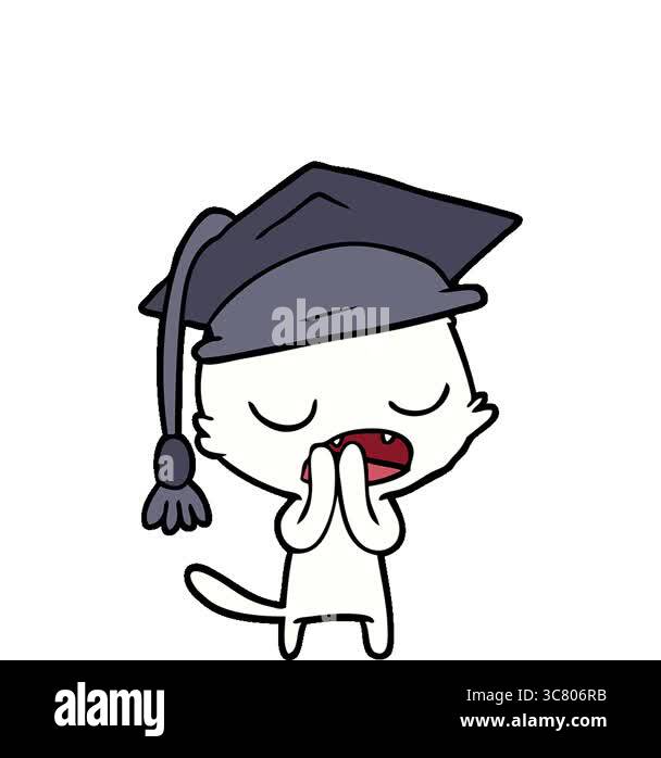A simple looping animated graduate talking cat cartoon Stock Video ...