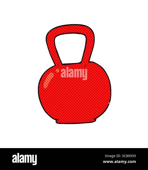 A simple looping animated freehand drawn cartoon kettle bell Stock ...