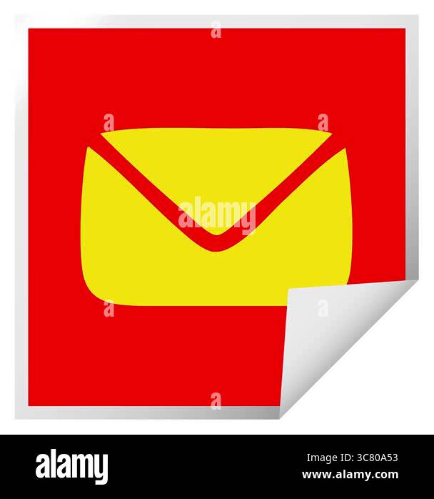 A simple looping animated square peeling sticker cartoon of a paper ...