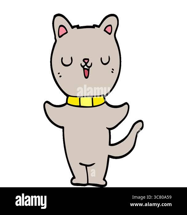 A simple looping animated cartoon cat Stock Video Footage - Alamy