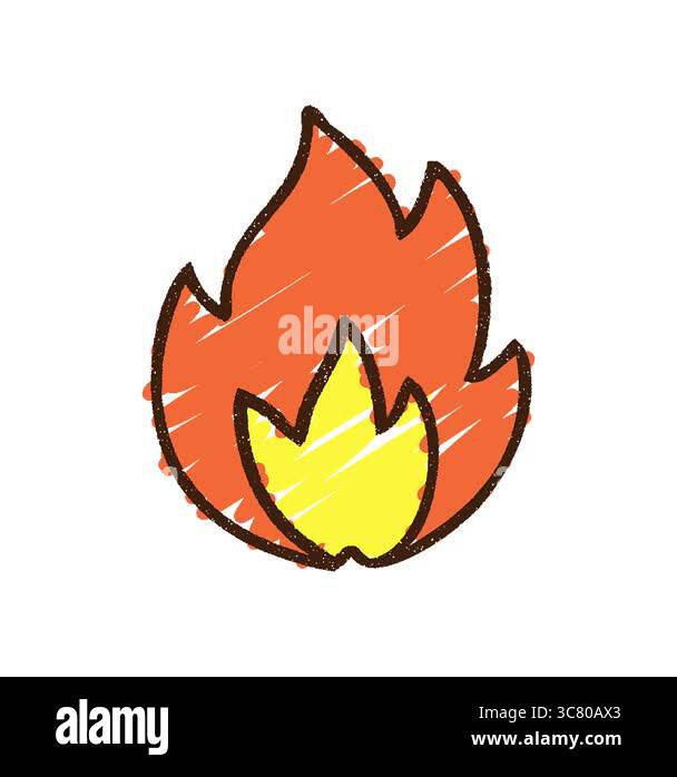 A simple looping animated Flame Chalk Drawing Stock Video Footage - Alamy