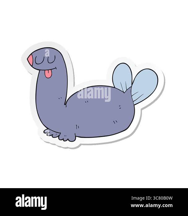 A simple looping animated sticker of a cartoon seal Stock Video Footage ...