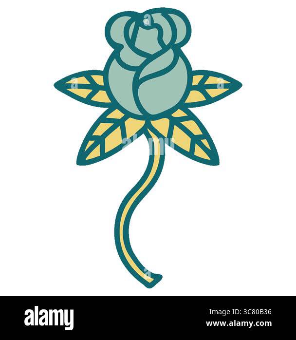 A simple looping animated iconic tattoo style image of rose Stock Video ...