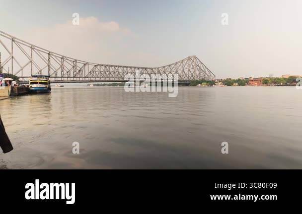 Howrah Bridge an iconic landmark of Kolkata is a balanced steel bridge ...