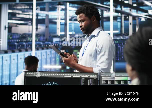 Data center technician uses node tree programming interface to identify ...