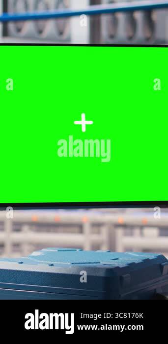 Vertical video Robotics software on mockup display in smart factory ...