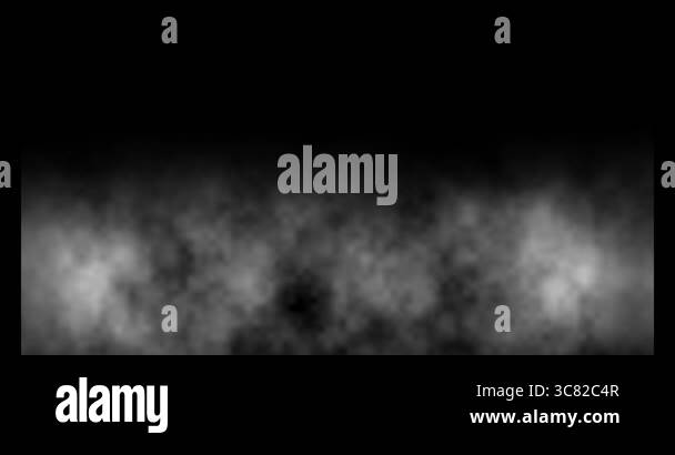 White fog or steam rising from the bottom of the frame on a dark black ...