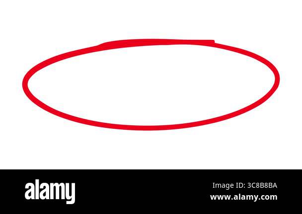 Red Circle Marker Line Highlight frame Stock Video Footage - Alamy
