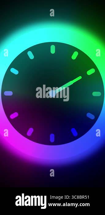 Clock animation featuring time lapse countdown with ticking hands over ...