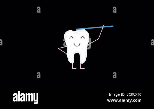 Animated smiling cartoon tooth brushing Stock Videos & Footage - HD and ...