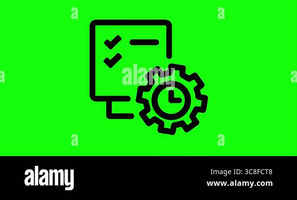 Time management line animation on Green Screen Background. Tasks ...