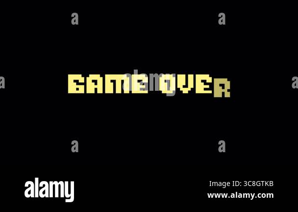 Animated pixel-style Game Over text. Perfect for retro video games ...